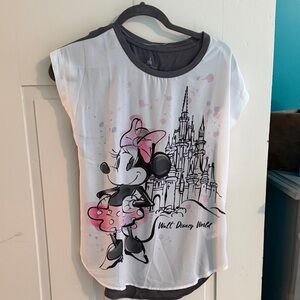 Disney Women’s White & Pink Minnie Mouse Castle Graphic Tee